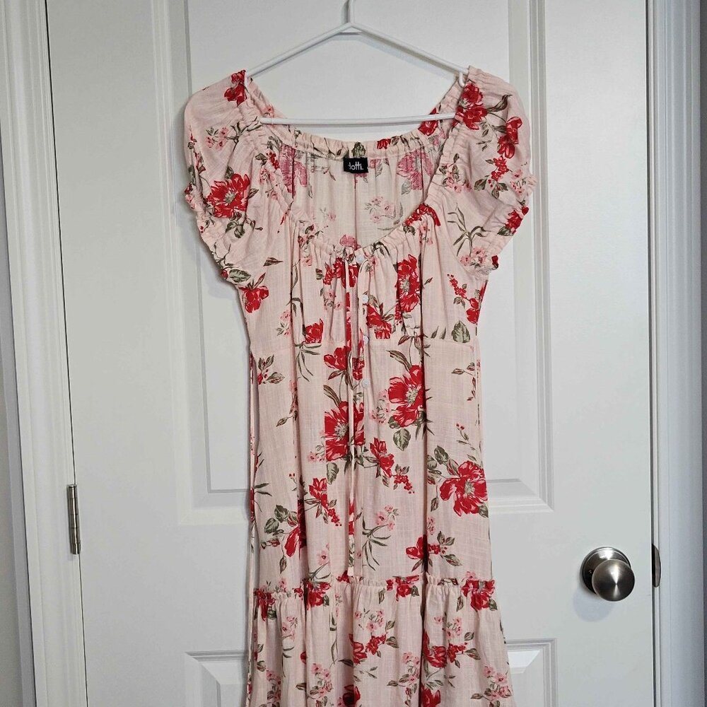 DOTTI, pink white floral summer dress, womens